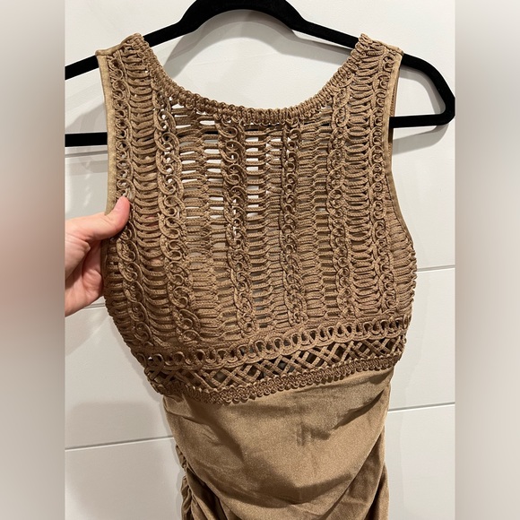 Vintage La Perla brown macrame ruched dress - Picture 4 of 10